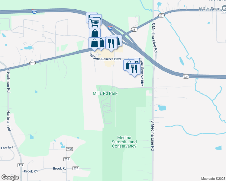 map of restaurants, bars, coffee shops, grocery stores, and more near 600 Grant Allen Way in Wadsworth