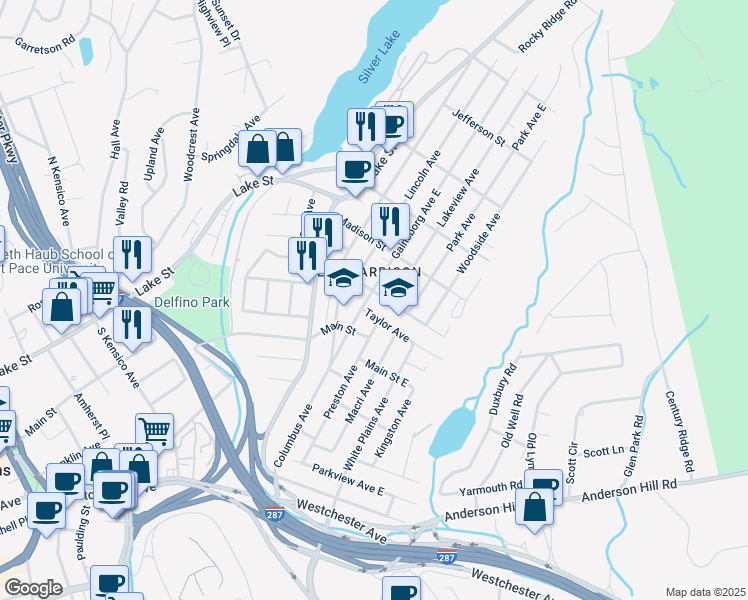 map of restaurants, bars, coffee shops, grocery stores, and more near 74 Gainsborg Avenue East in Harrison