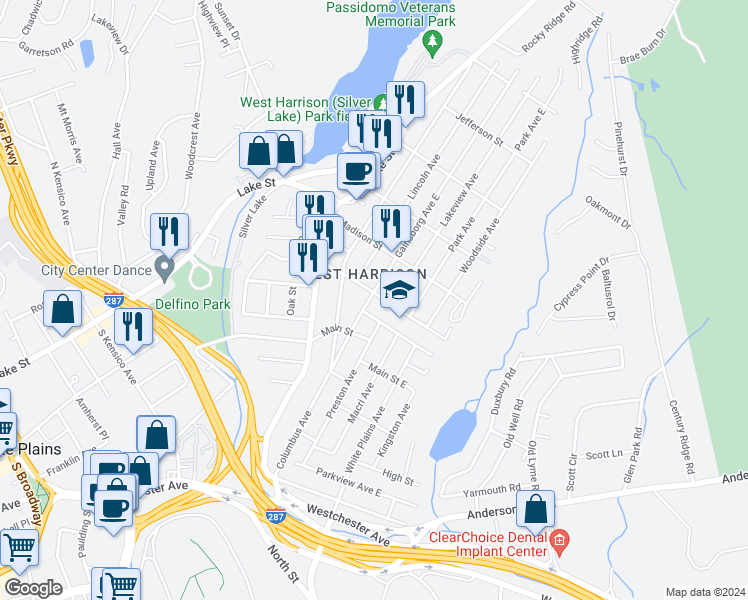 map of restaurants, bars, coffee shops, grocery stores, and more near 8 Taylor Avenue in Harrison