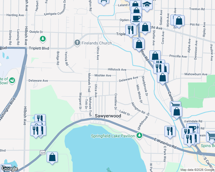 map of restaurants, bars, coffee shops, grocery stores, and more near in Summit County