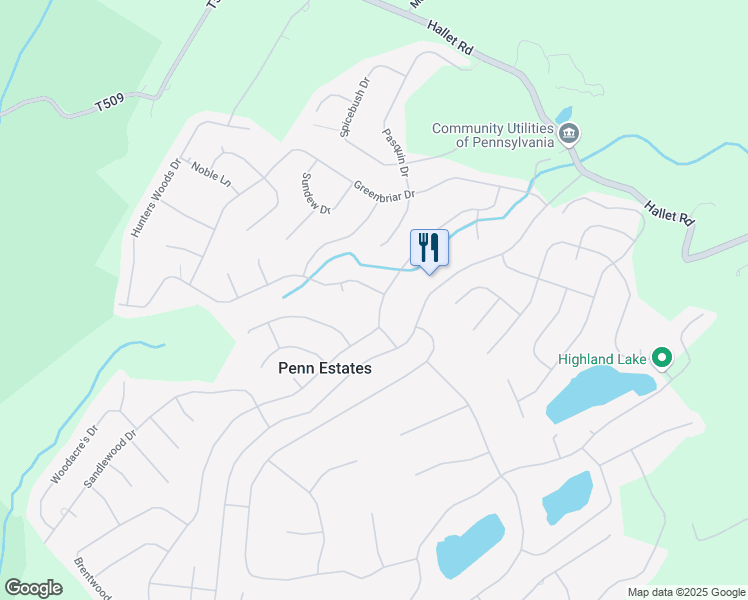 map of restaurants, bars, coffee shops, grocery stores, and more near 403 Somerset Drive in East Stroudsburg