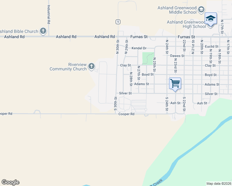 map of restaurants, bars, coffee shops, grocery stores, and more near 440 South 30th Street in Ashland