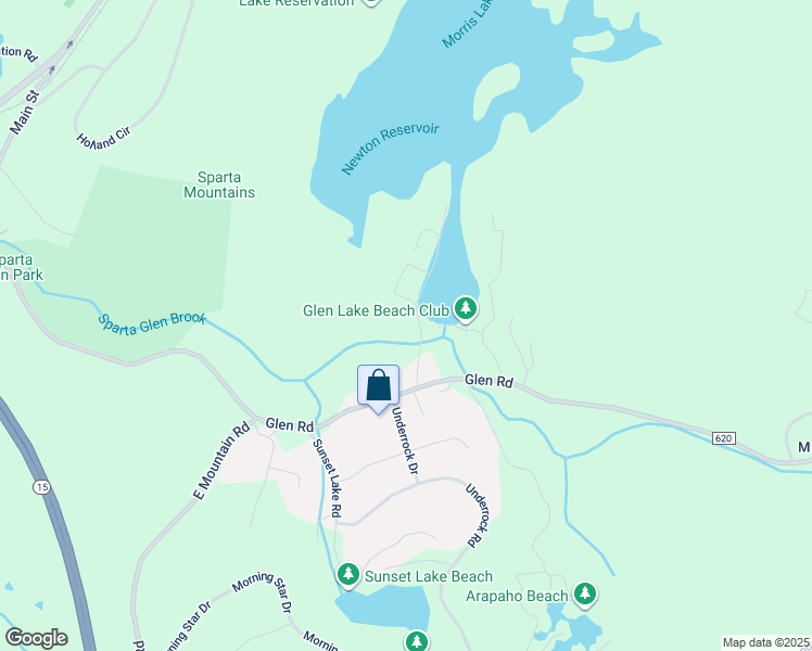 map of restaurants, bars, coffee shops, grocery stores, and more near 38 Morris Lake Road in Sparta
