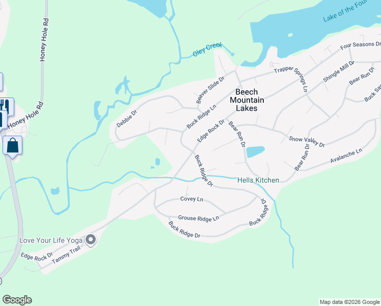 map of restaurants, bars, coffee shops, grocery stores, and more near 100-112 Buck Ridge Ln in Luzerne