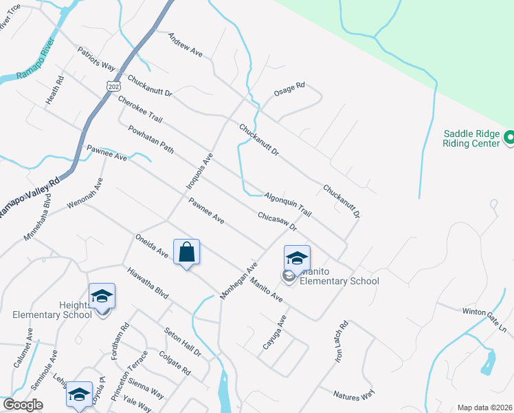 map of restaurants, bars, coffee shops, grocery stores, and more near 46 Algonquin Trail in Oakland