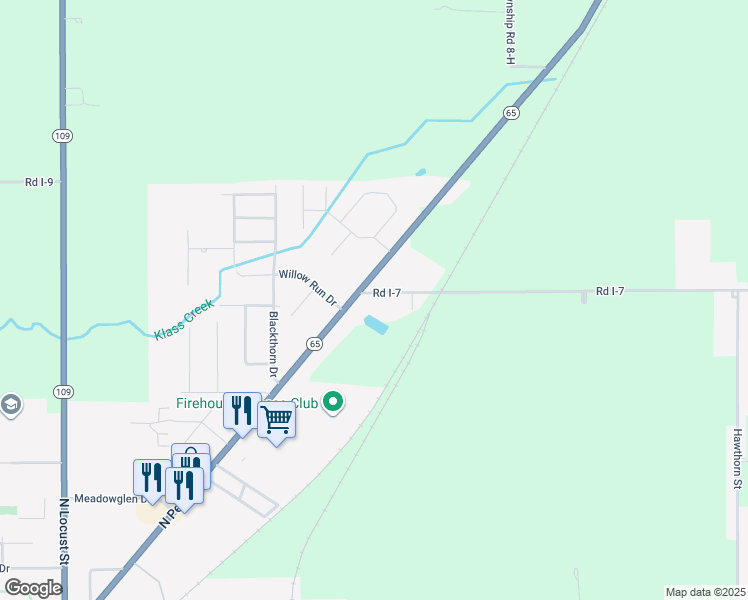 map of restaurants, bars, coffee shops, grocery stores, and more near 9 State Route 65 in Ottawa