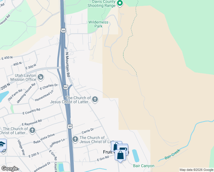 map of restaurants, bars, coffee shops, grocery stores, and more near 239 Rock Loft Ridge Dirve in Fruit Heights