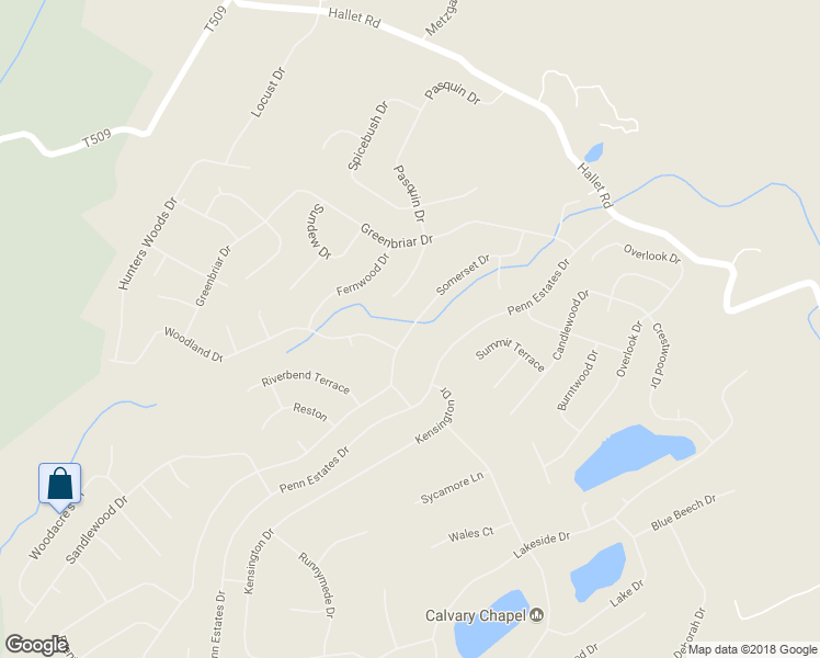 map of restaurants, bars, coffee shops, grocery stores, and more near 304 Somerset Drive in East Stroudsburg