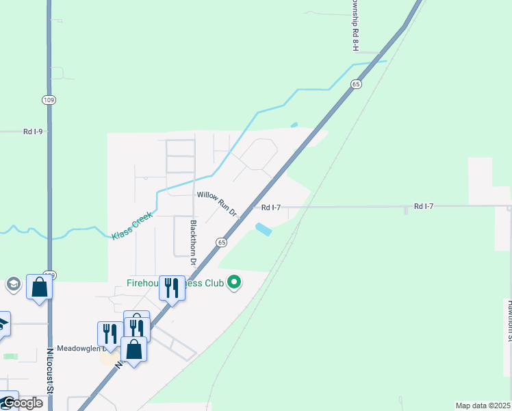 map of restaurants, bars, coffee shops, grocery stores, and more near 9 State Route 65 in Ottawa