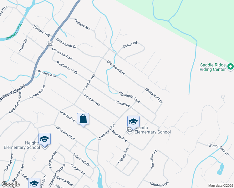 map of restaurants, bars, coffee shops, grocery stores, and more near 46 Algonquin Trail in Oakland