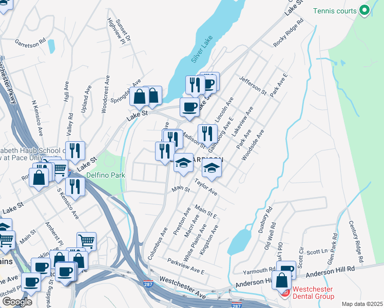 map of restaurants, bars, coffee shops, grocery stores, and more near 11 Lincoln Avenue in Harrison