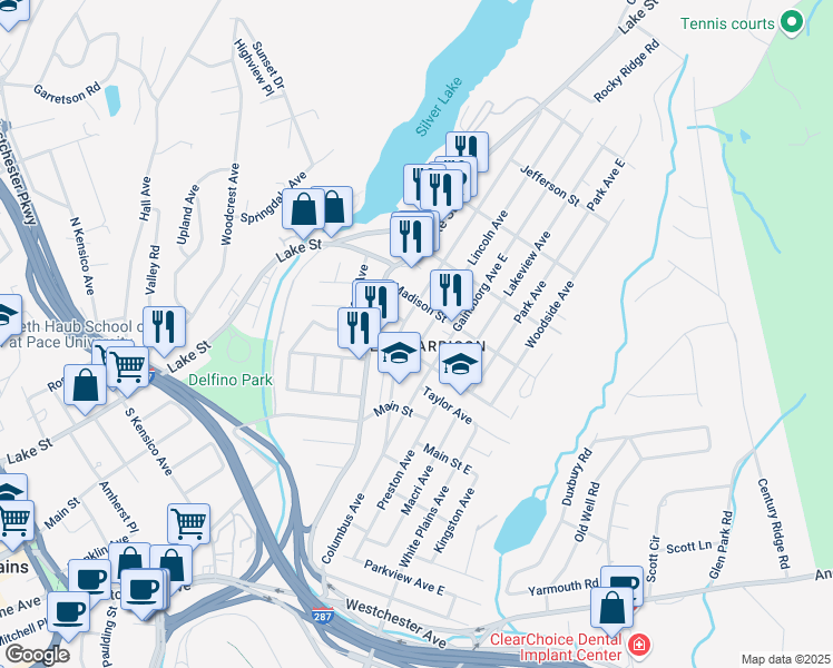 map of restaurants, bars, coffee shops, grocery stores, and more near 11 Lincoln Avenue in Harrison