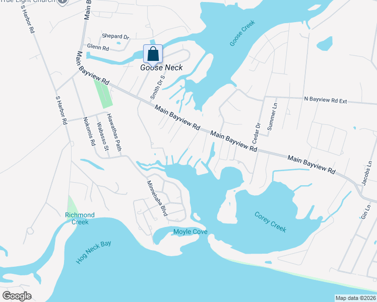 map of restaurants, bars, coffee shops, grocery stores, and more near 495 Elizabeth Lane in Southold