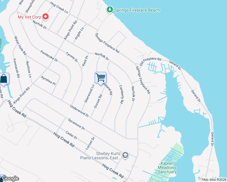 map of restaurants, bars, coffee shops, grocery stores, and more near 51 Rutland Road in East Hampton
