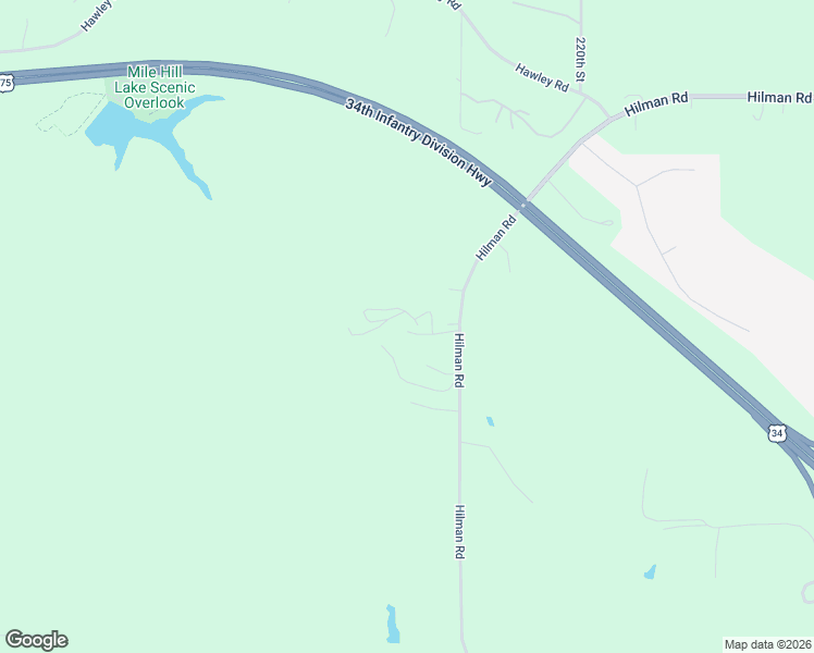 map of restaurants, bars, coffee shops, grocery stores, and more near 58492 Hilman Road in Glenwood