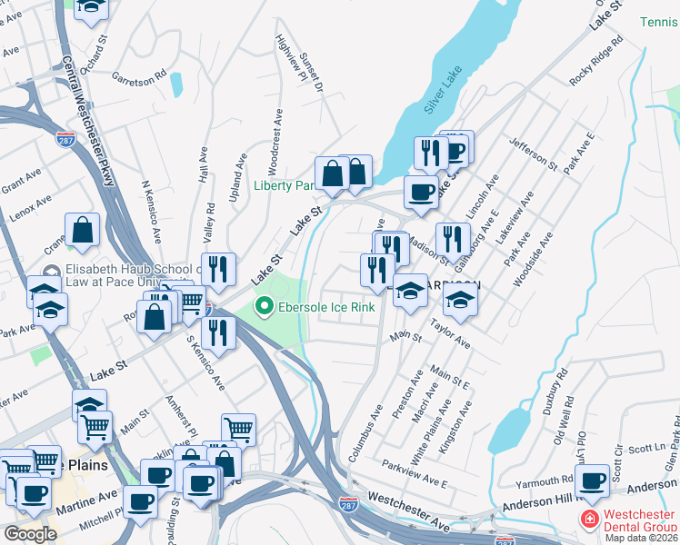 map of restaurants, bars, coffee shops, grocery stores, and more near 15 Harrison Street in Harrison