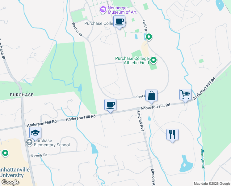 map of restaurants, bars, coffee shops, grocery stores, and more near 112 Beechwood Road in Harrison
