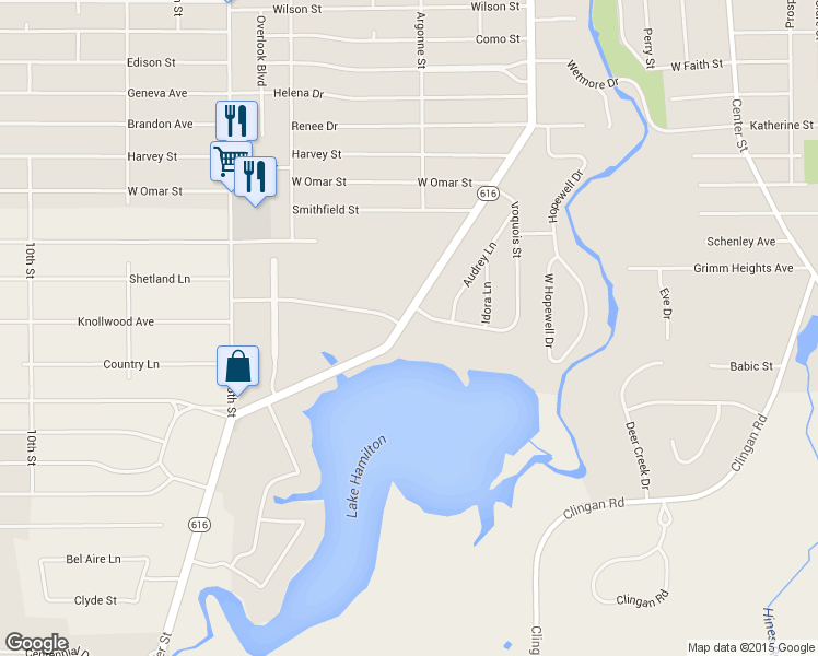 map of restaurants, bars, coffee shops, grocery stores, and more near 652 Poland Avenue in Struthers