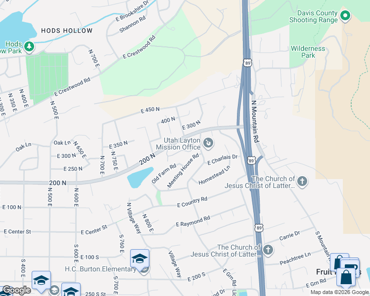 map of restaurants, bars, coffee shops, grocery stores, and more near 1023 Meeting House Road in Fruit Heights