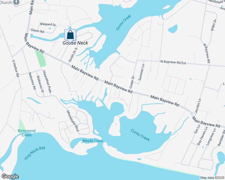 map of restaurants, bars, coffee shops, grocery stores, and more near 270 Windy Point Lane in Southold