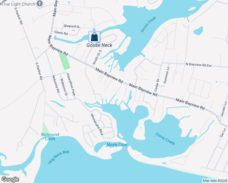 map of restaurants, bars, coffee shops, grocery stores, and more near 495 Elizabeth Lane in Southold