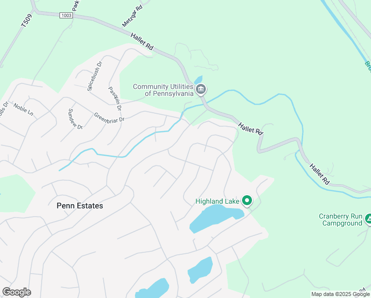 map of restaurants, bars, coffee shops, grocery stores, and more near 2036 Candlewood Drive in East Stroudsburg