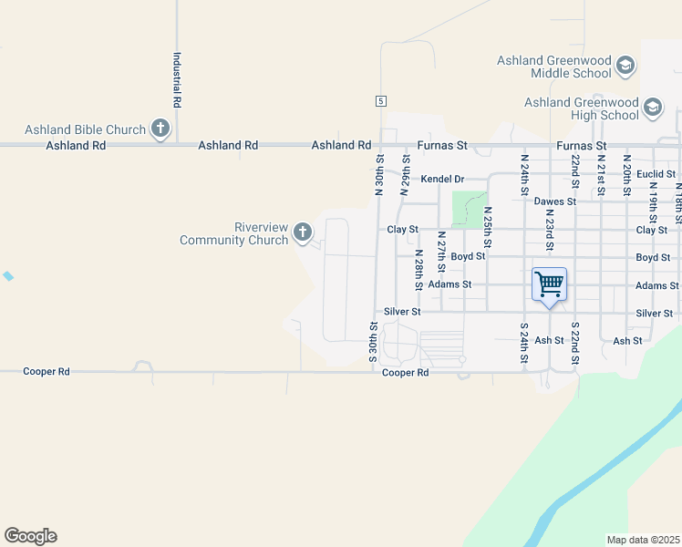 map of restaurants, bars, coffee shops, grocery stores, and more near 102 North 30th Street in Ashland