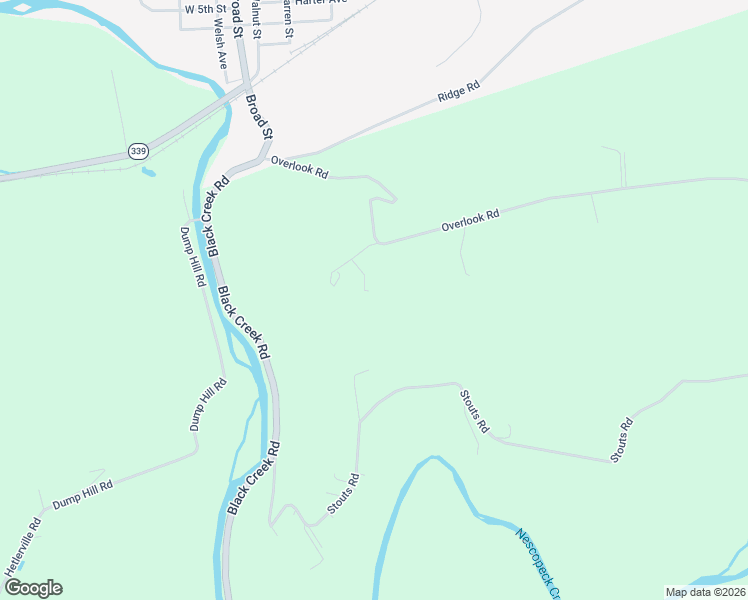 map of restaurants, bars, coffee shops, grocery stores, and more near Wagon Wheel Lane in Nescopeck