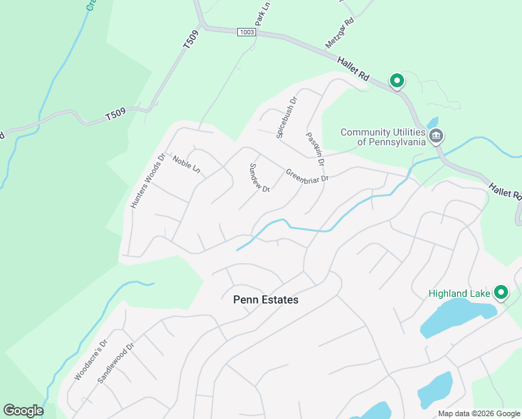 map of restaurants, bars, coffee shops, grocery stores, and more near 20-38 Mercedes Court in East Stroudsburg