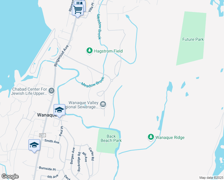 map of restaurants, bars, coffee shops, grocery stores, and more near 17 35th Street in Wanaque