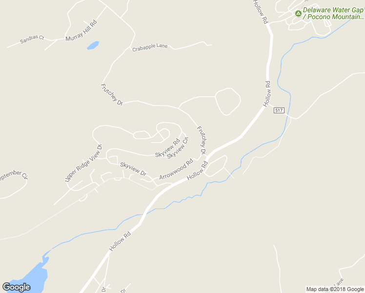 map of restaurants, bars, coffee shops, grocery stores, and more near 53 Skyview Circle in East Stroudsburg
