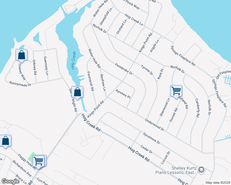map of restaurants, bars, coffee shops, grocery stores, and more near 61 Kings Point Road in East Hampton