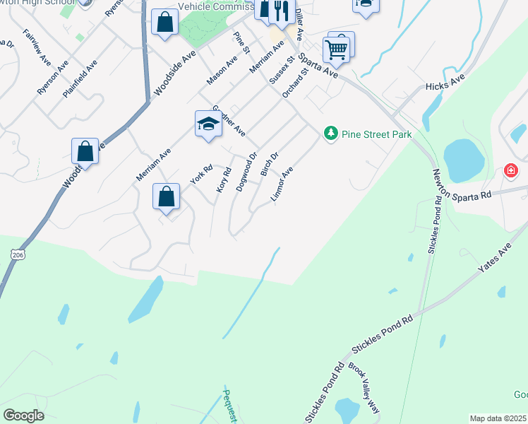 map of restaurants, bars, coffee shops, grocery stores, and more near 39 Linmor Avenue in Newton