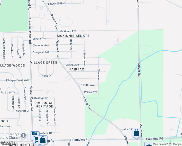 map of restaurants, bars, coffee shops, grocery stores, and more near 4024 East Fleming Avenue in Fort Wayne