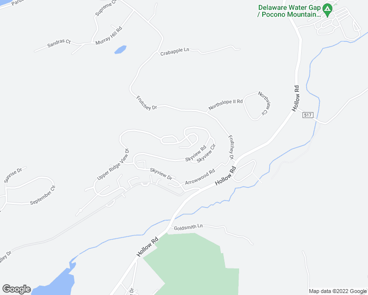 map of restaurants, bars, coffee shops, grocery stores, and more near 48 Lower Ridgeview Circle in East Stroudsburg