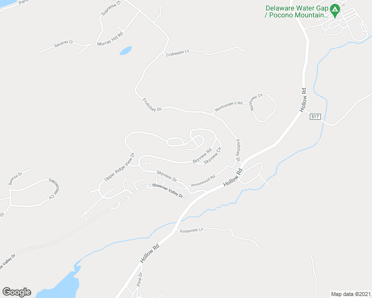 map of restaurants, bars, coffee shops, grocery stores, and more near 14 Lower Ridgeview Circle in East Stroudsburg