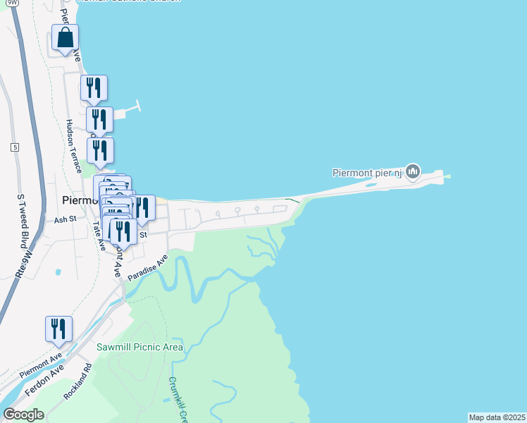 map of restaurants, bars, coffee shops, grocery stores, and more near 312 Cottonwood Court in Piermont