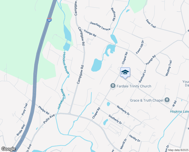 map of restaurants, bars, coffee shops, grocery stores, and more near 29 Pond Lane in Mahwah