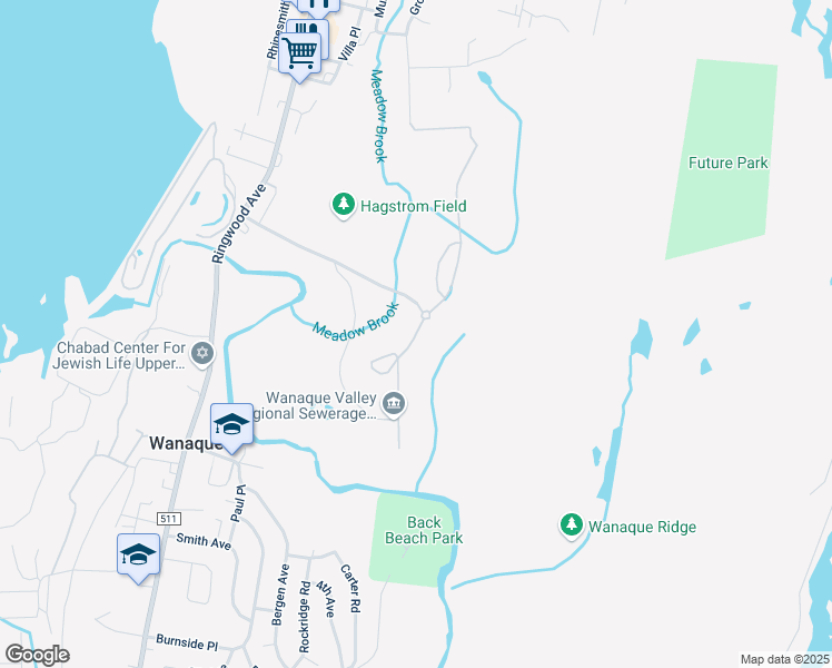 map of restaurants, bars, coffee shops, grocery stores, and more near 17 35th Street in Wanaque