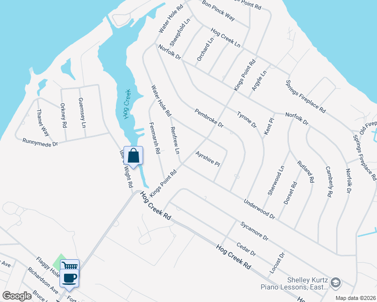 map of restaurants, bars, coffee shops, grocery stores, and more near 61 Kings Point Road in East Hampton