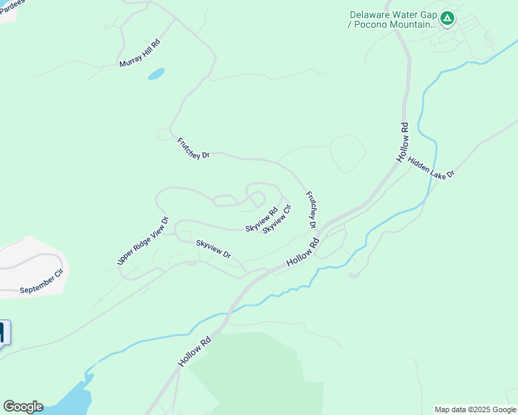 map of restaurants, bars, coffee shops, grocery stores, and more near 53 Lower Ridgeview Circle in East Stroudsburg