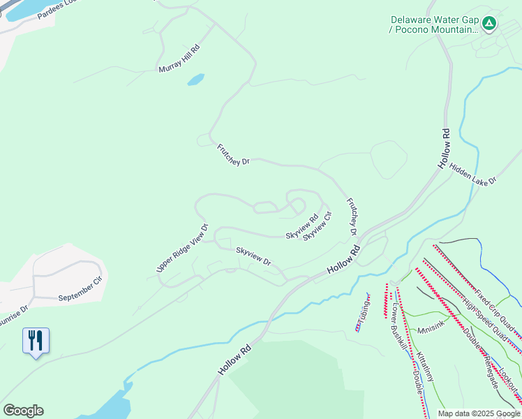 map of restaurants, bars, coffee shops, grocery stores, and more near 65 Ridgeview Circle in East Stroudsburg