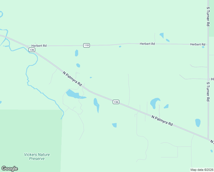 map of restaurants, bars, coffee shops, grocery stores, and more near 8640 North Palmyra Road in Canfield