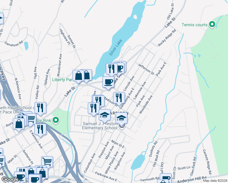 map of restaurants, bars, coffee shops, grocery stores, and more near 265 Columbus Avenue in Harrison