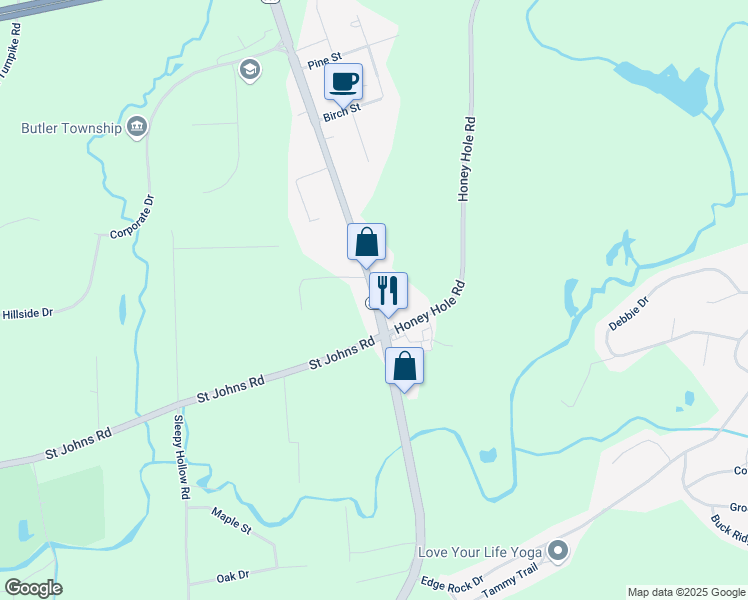 map of restaurants, bars, coffee shops, grocery stores, and more near 398 North Hunter Highway in Drums