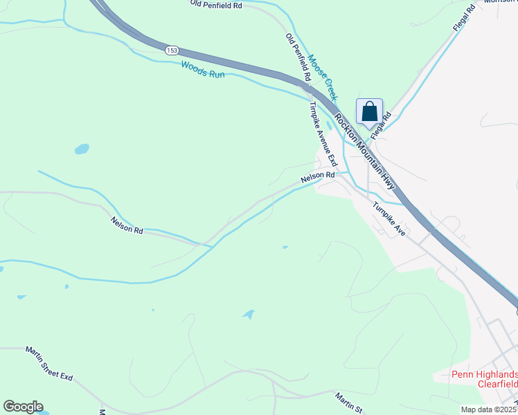 map of restaurants, bars, coffee shops, grocery stores, and more near 303 Nelson Road in Clearfield