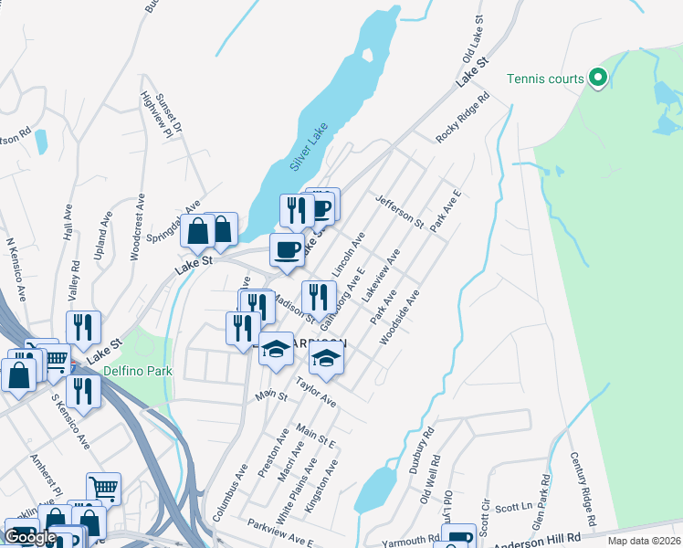 map of restaurants, bars, coffee shops, grocery stores, and more near 55 Hancock Street in Harrison