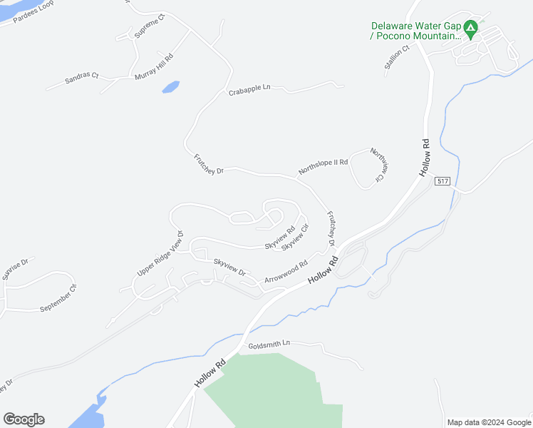 map of restaurants, bars, coffee shops, grocery stores, and more near 98 Lower Ridgeview Circle in East Stroudsburg