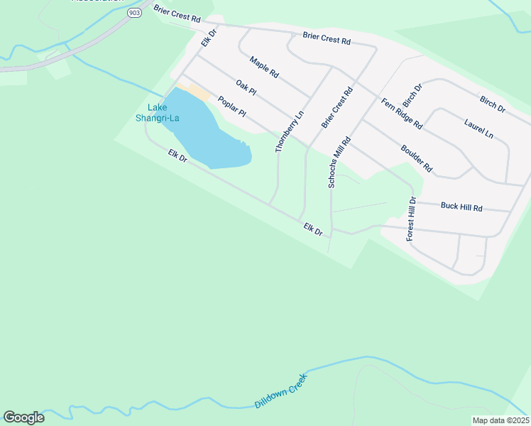 map of restaurants, bars, coffee shops, grocery stores, and more near Elk Drive in Blakeslee