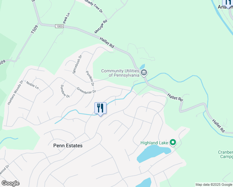map of restaurants, bars, coffee shops, grocery stores, and more near 469 Somerset Drive in East Stroudsburg